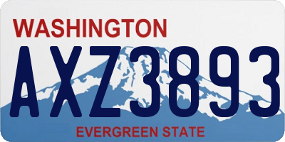WA license plate AXZ3893