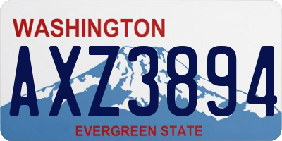 WA license plate AXZ3894