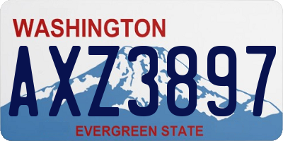 WA license plate AXZ3897