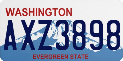 WA license plate AXZ3898