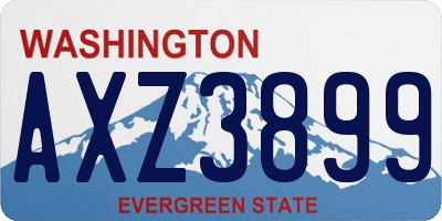 WA license plate AXZ3899
