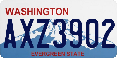 WA license plate AXZ3902