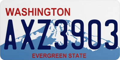 WA license plate AXZ3903