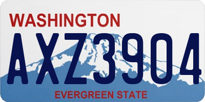 WA license plate AXZ3904