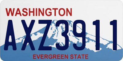 WA license plate AXZ3911