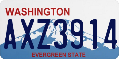 WA license plate AXZ3914