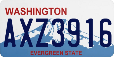 WA license plate AXZ3916