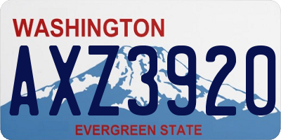 WA license plate AXZ3920