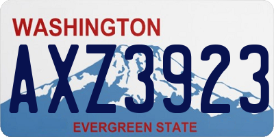 WA license plate AXZ3923