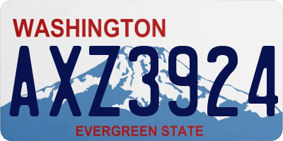 WA license plate AXZ3924