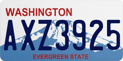 WA license plate AXZ3925