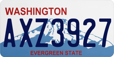 WA license plate AXZ3927