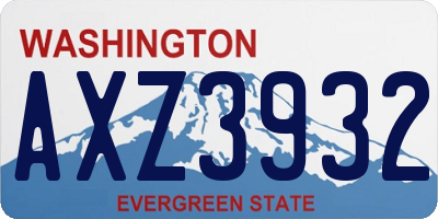 WA license plate AXZ3932