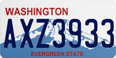 WA license plate AXZ3933