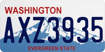 WA license plate AXZ3935