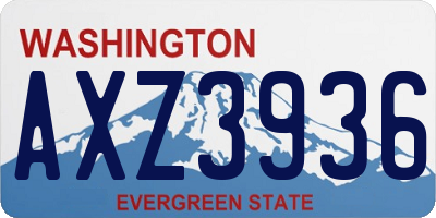 WA license plate AXZ3936