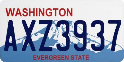 WA license plate AXZ3937