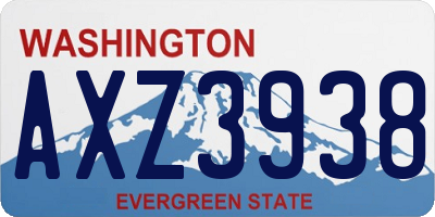 WA license plate AXZ3938