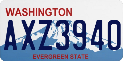 WA license plate AXZ3940