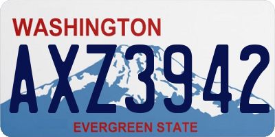 WA license plate AXZ3942