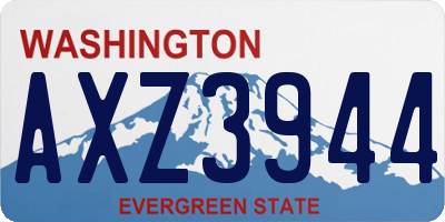 WA license plate AXZ3944