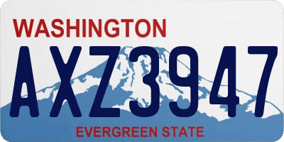 WA license plate AXZ3947