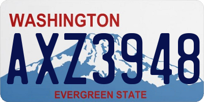 WA license plate AXZ3948