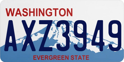 WA license plate AXZ3949