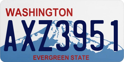 WA license plate AXZ3951