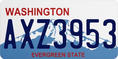 WA license plate AXZ3953