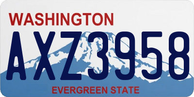 WA license plate AXZ3958