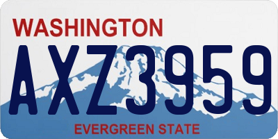 WA license plate AXZ3959
