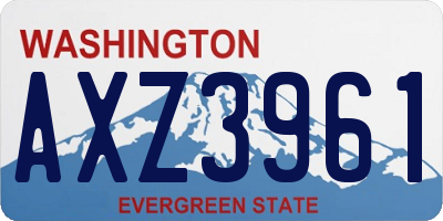 WA license plate AXZ3961