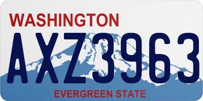 WA license plate AXZ3963