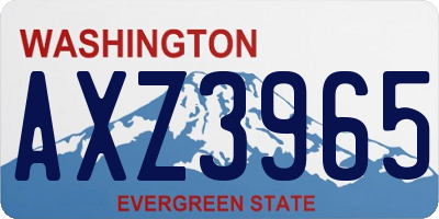 WA license plate AXZ3965