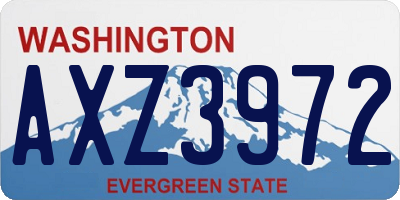 WA license plate AXZ3972