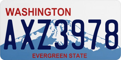 WA license plate AXZ3978