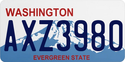 WA license plate AXZ3980