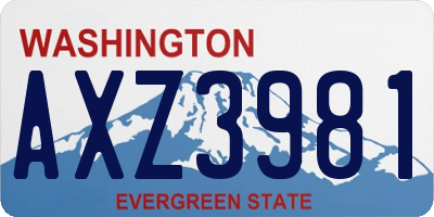 WA license plate AXZ3981