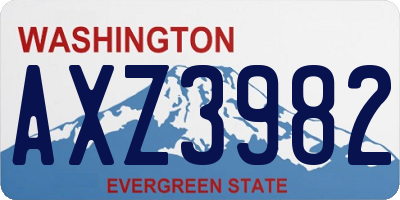 WA license plate AXZ3982