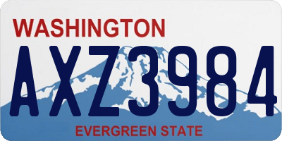 WA license plate AXZ3984
