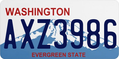 WA license plate AXZ3986