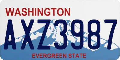 WA license plate AXZ3987