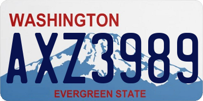 WA license plate AXZ3989
