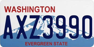WA license plate AXZ3990