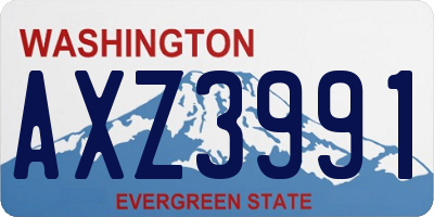 WA license plate AXZ3991