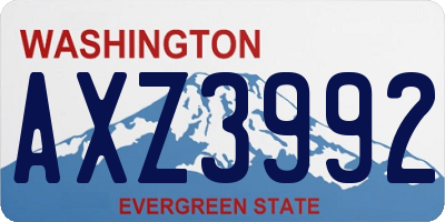 WA license plate AXZ3992