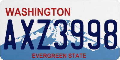 WA license plate AXZ3998