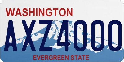 WA license plate AXZ4000
