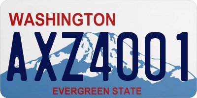 WA license plate AXZ4001